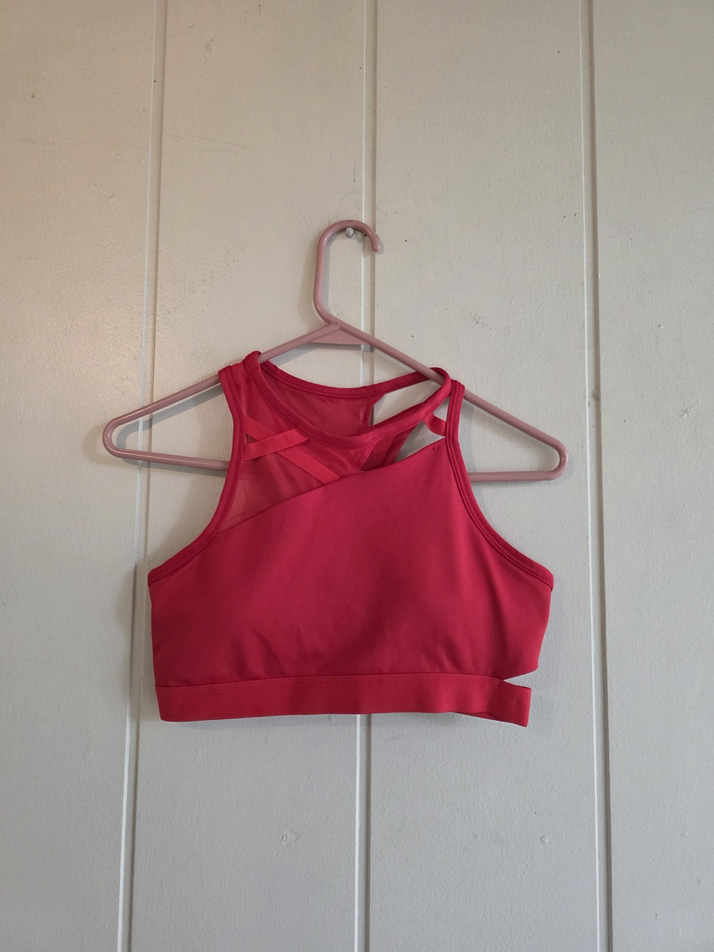 Nike Swoosh Rebal Slash Sports Bra Medium Red Mesh Cutout